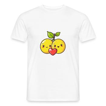 Lemon Couple Love Heart Valentine's Day - Men's T-Shirt - white - Front - AI Model Male 178 dark (178cm)