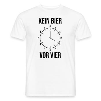 Lustiger Spruch - Kein Bier vor Vier - Männer T-Shirt - Weiß - Vorne - AI Model Male 178 dark (178cm)