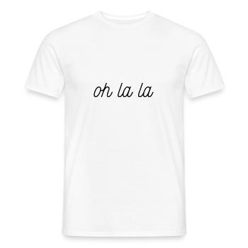 OH LA LA - T-shirt homme - blanc - Devant - AI Model Male 178 dark (178cm)