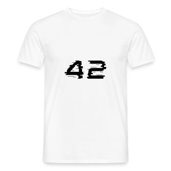 42 - Männer T-Shirt - Weiß - Vorne - AI Model Male 178 dark (178cm)