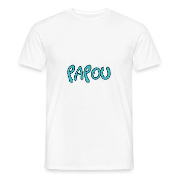 PAPOU. PAPA. FÊTE DES PÈRES. BONNE FÊTE PAPA - T-shirt homme - blanc - Devant - AI Model Male 178 dark (178cm)