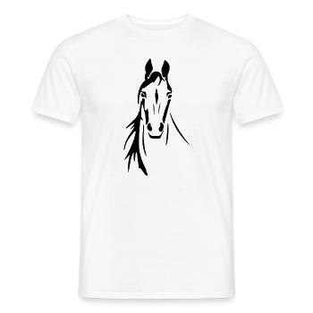 Pferdekopf Herz Pferd Reiterin Pferdesport - Männer T-Shirt - Weiß - Vorne - AI Model Male 178 dark (178cm)
