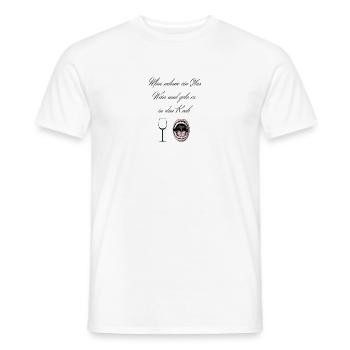 Man nehme ein Glas Wein und gebe es in den Koch - Männer T-Shirt - Weiß - Vorne - AI Model Male 178 dark (178cm)