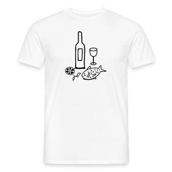 Fisch & Wein - Tapas - Männer T-Shirt - Weiß - Vorne - AI Model Male 178 dark (178cm)