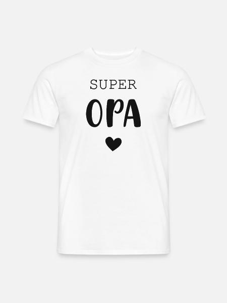 Super Opa mit Herz - Männer T-Shirt - Weiß