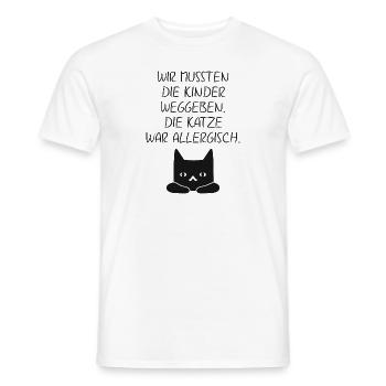 Katze war allergisch - Männer T-Shirt - Weiß - Vorne - AI Model Male 178 dark (178cm)