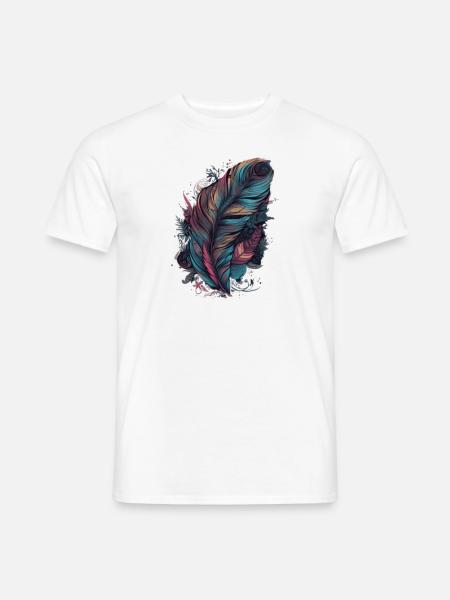 Feder Federn Indianer Geschenk - Männer T-Shirt - Weiß