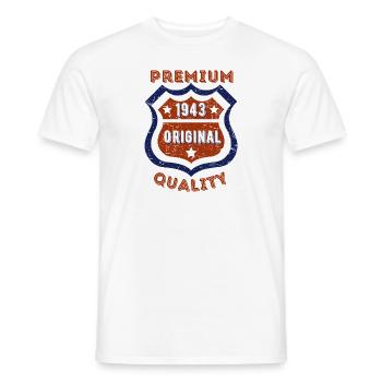 Qualité premium 1943 - T-shirt homme - blanc - Devant - AI Model Male 178 dark (178cm)