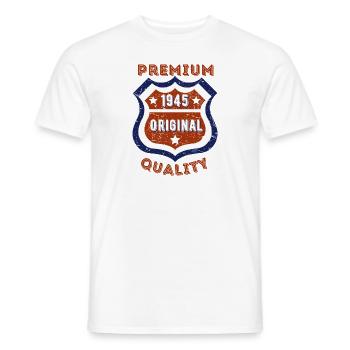 Premium quality 1945 - Men's T-Shirt - white - Front - AI Model Male 178 dark (178cm)