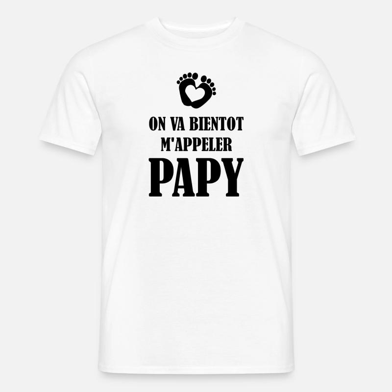 Bald werde ich Opa heißen - Männer T-Shirt - Weiß
