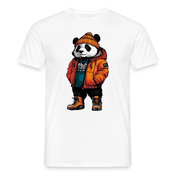Panda Lustig Winter - Männer T-Shirt - Weiß - Vorne - AI Model Male 178 dark (178cm)