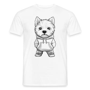West Highland Terrier Hund Lustig - Männer T-Shirt - Weiß - Vorne - AI Model Male 178 dark (178cm)