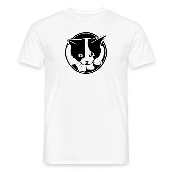 Chat Noir et Blanc - T-shirt homme - blanc - Devant - AI Model Male 178 dark (178cm)