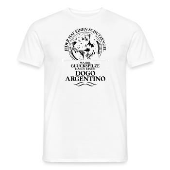 DOGO ARGENTINO Schutzengel Hunde Spruch Wilsigns - Männer T-Shirt - Weiß - Vorne - AI Model Male 178 dark (178cm)