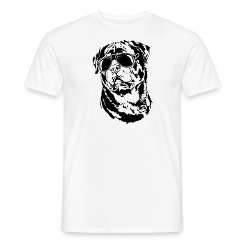 ROTTWEILER cool sunglasses dog dogs Wilsigns - Men's T-Shirt - white - Front - AI Model Male 178 dark (178cm)