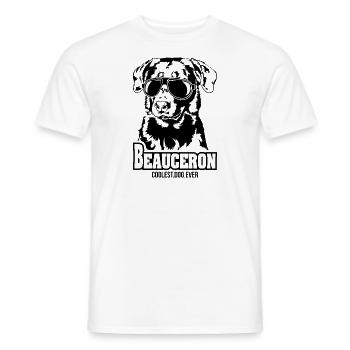 BEAUCERON chien le plus cool de tous les temps Chien Dire Wilsigns - T-shirt homme - blanc - Devant - AI Model Male 178 dark (178cm)