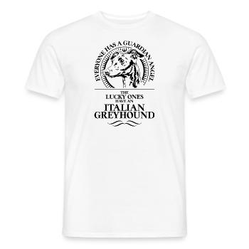 ITALIAN GREYHOUND Guardian Angel Dogs Wilsigns - Men's T-Shirt - white - Front - AI Model Male 178 dark (178cm)