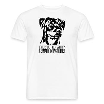 German Hunting Terrier life is better Wilsigns - Männer T-Shirt - Weiß - Vorne - AI Model Male 178 dark (178cm)
