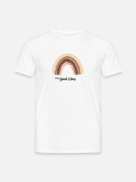 Only Good Vibes. Rainbow Gift Boho T-Shirt - Men's T-Shirt - white
