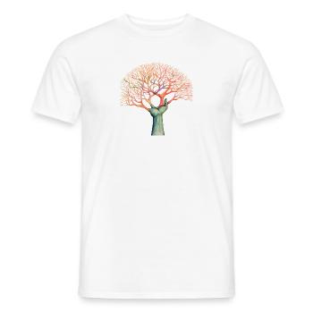 Tree Grows From Hand Design - Men's T-Shirt - white - Front - AI Model Male 178 dark (178cm)