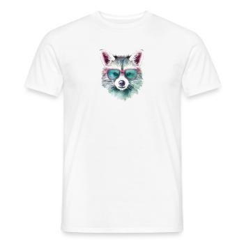 Raccoon Sunglasses Design 3 - Watercolors - Men's T-Shirt - white - Front - AI Model Male 178 dark (178cm)