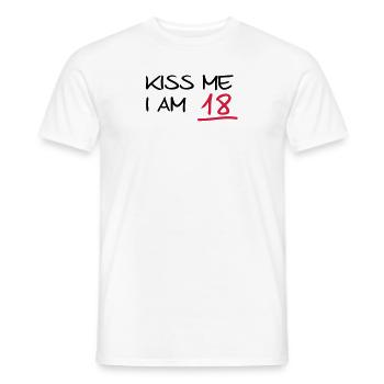 kiss me i am 18 birthday (fr) - T-shirt homme - blanc - Devant - AI Model Male 178 dark (178cm)