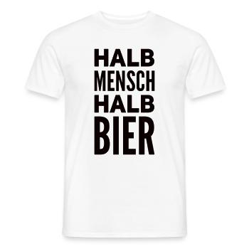 Halb Mensch Halb Bier - Männer T-Shirt - Weiß - Vorne - AI Model Male 178 dark (178cm)