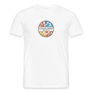 Playa Del Carmen Mexico Palm Tree Stylish - Men's T-Shirt - white - Front - AI Model Male 178 dark (178cm)