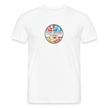 Fort Myers Florida Palm Tree Stylish Vacation - Men's T-Shirt - white - Front - AI Model Male 178 dark (178cm)