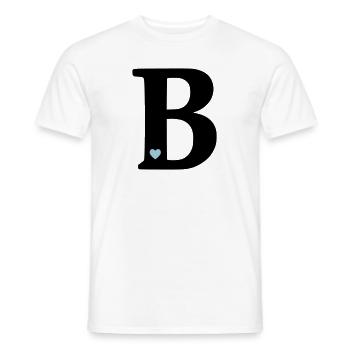 Buchstabe B Anfangsbuchstabe - Männer T-Shirt - Weiß - Vorne - AI Model Male 178 dark (178cm)