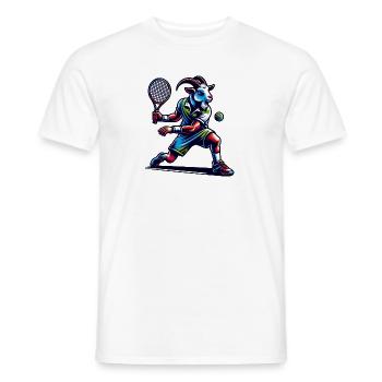 Ziege Tennis Spieler Sport Design - Männer T-Shirt - Weiß - Vorne - AI Model Male 178 dark (178cm)