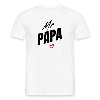 Mr Papa - cadeau pour les papa - T-shirt homme - blanc - Devant - AI Model Male 178 dark (178cm)