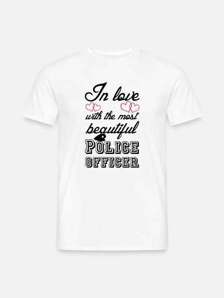 In love - Police Polizei, Liebe, Sprüche, Geschenk - Männer T-Shirt - Weiß