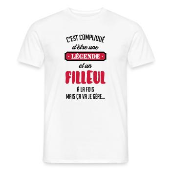 Filleul Filleule Baptême Parrain Marraine - Men's T-Shirt - white - Front - AI Model Male 178 dark (178cm)