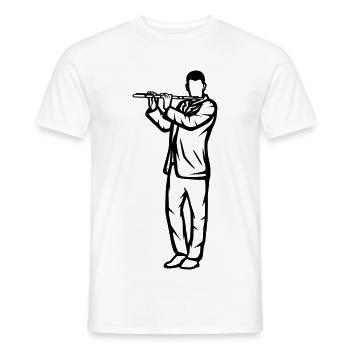 Croquis de garçon de flûte - T-shirt homme - blanc - Devant - AI Model Male 178 dark (178cm)