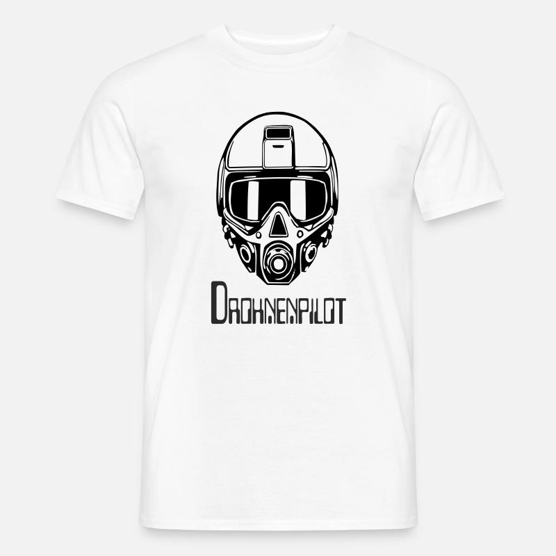 DrohnenPlot Neon Linien Muster - Männer T-Shirt - Weiß