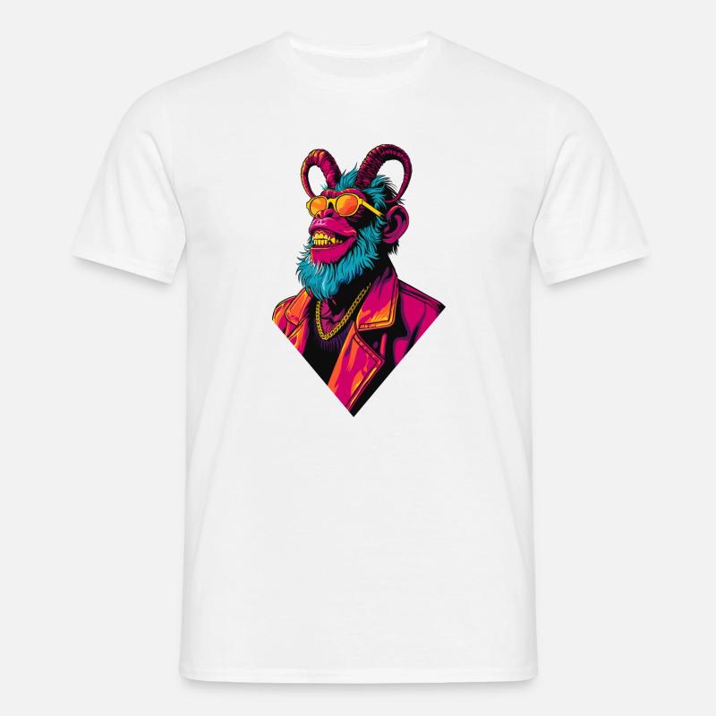 Devil Monkey - Männer T-Shirt - Weiß