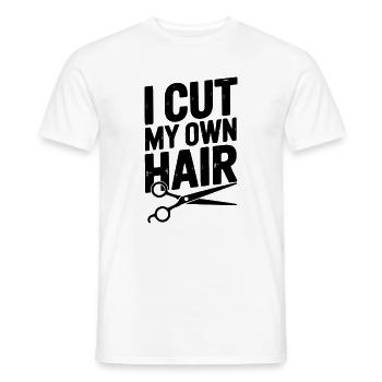 Je me coupe les cheveux moi-même - T-shirt homme - blanc - Devant - AI Model Male 178 dark (178cm)