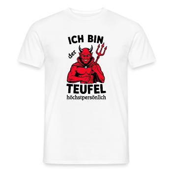 Devil Costume Satan Halloween Horror Carnival - Men's T-Shirt - white - Front - AI Model Male 178 dark (178cm)