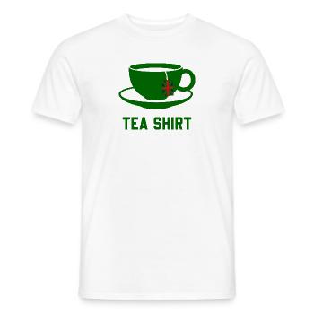 Tea Shirt – Calm Teacup Pun - Men's T-Shirt - white - Front - AI Model Male 178 dark (178cm)