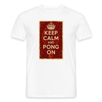 Keep Calm and Pong On / Ping - T-shirt homme - blanc - Devant - AI Model Male 178 dark (178cm)