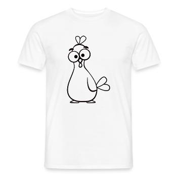 Odd Cartoon Chicken Illustration - Men's T-Shirt - white - Front - AI Model Male 178 dark (178cm)