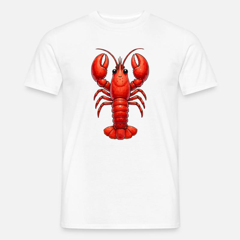 Lobster Meerestier - Mænd T-shirt - hvid