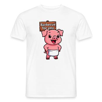 Cricket sign with pig - Men's T-Shirt - white - Front - AI Model Male 178 dark (178cm)