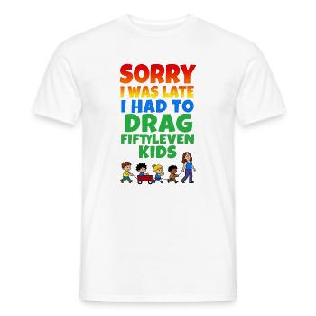Zu spät, weil die Kinder ziehen - Männer T-Shirt - Weiß - Vorne - AI Model Male 178 dark (178cm)