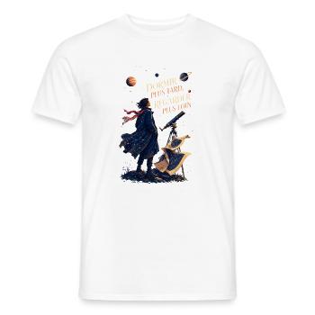 Rêverie Astronomique: Voir Plus Loin - T-shirt homme - blanc - Devant - AI Model Male 178 dark (178cm)