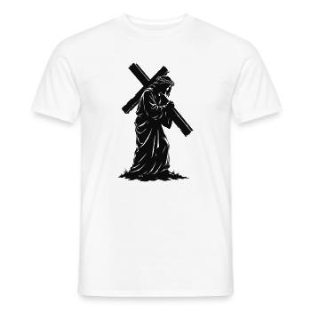 Kreuzsilhouette der Andacht - Männer T-Shirt - Weiß - Vorne - AI Model Male 178 dark (178cm)