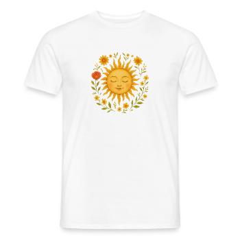 Boho Sun with Wildflowers - Men's T-Shirt - white - Front - AI Model Male 178 dark (178cm)