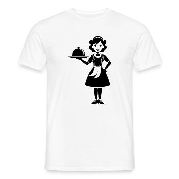 Serveuse - T-shirt homme - blanc - Devant - AI Model Male 178 dark (178cm)