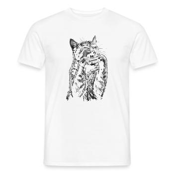 Instrument Harmonika Katzen Mundharmonika - Männer T-Shirt - Weiß - Vorne - AI Model Male 178 dark (178cm)